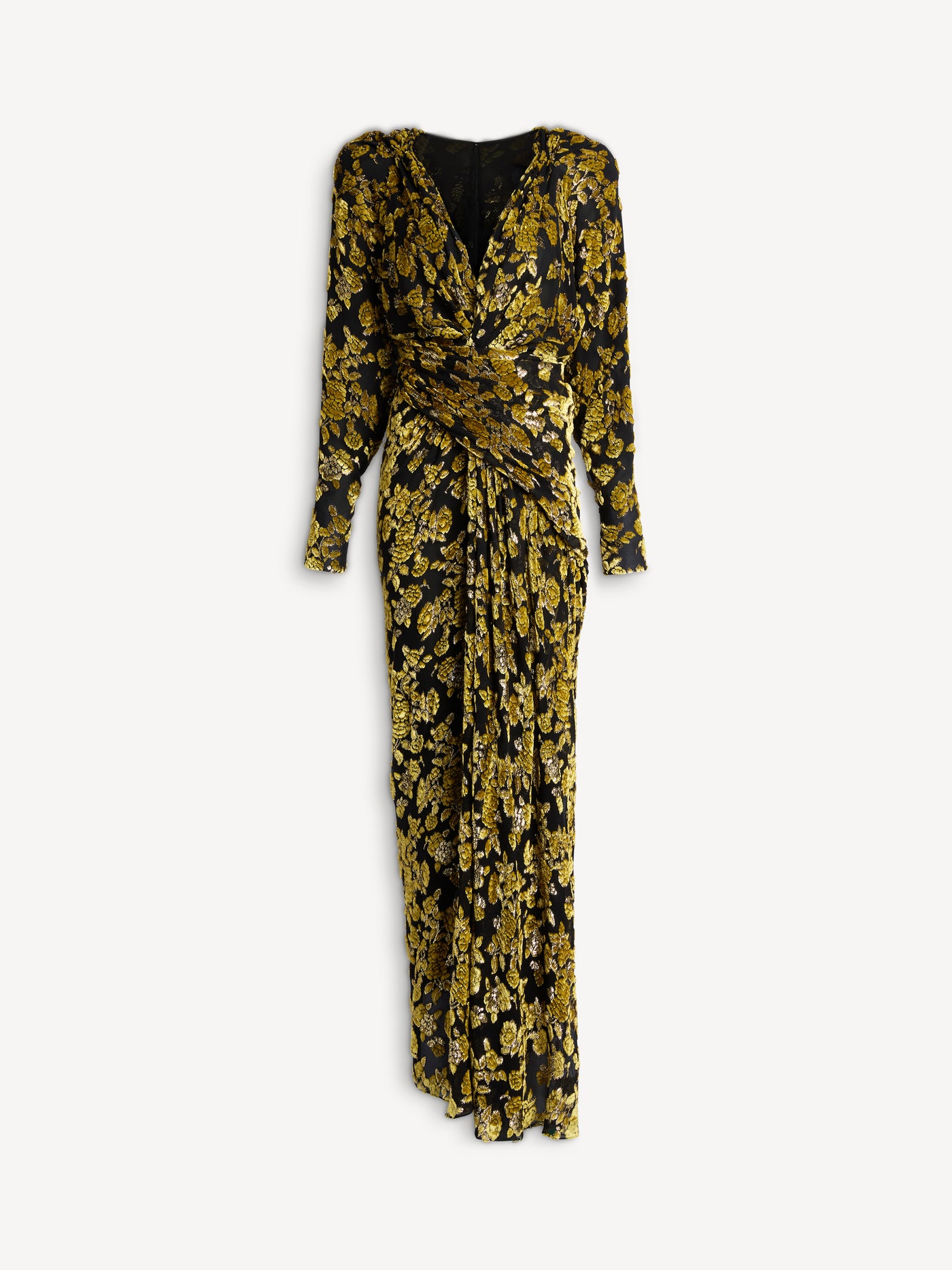 Langes Kleid aus Samt-Jacquard