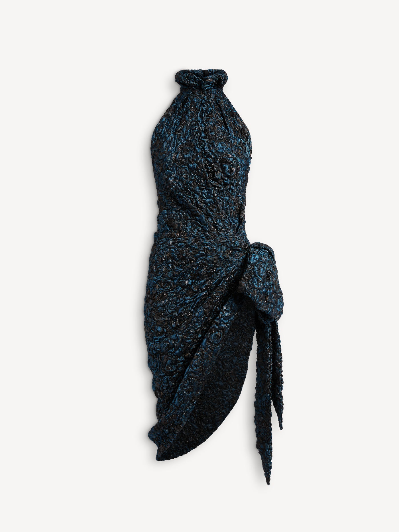 Drapiertes Kleid aus Cloqué-Jacquard