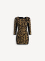 Samtkleid mit Python-Stickerei