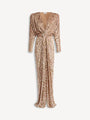 Draped velvet jacquard dress