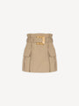 Jupe taille haute en gabardine