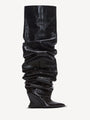 Wedge thigh-high boots