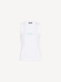 Relaxed tank top with Balmain Paris Brush print