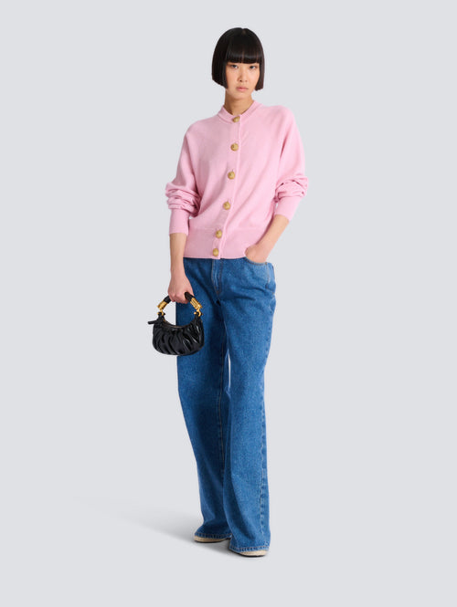 Buttoned eco-cashmere cardigan