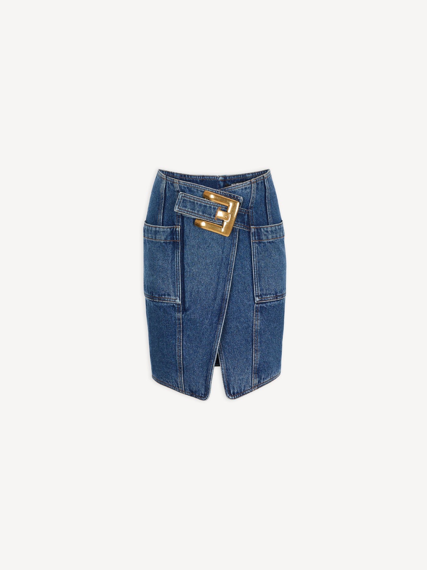 Jupe courte en denim avec ceinture