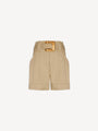 Short en gabardine de coton ceinturé