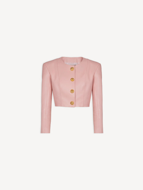 Chaqueta corta de piel de cordero