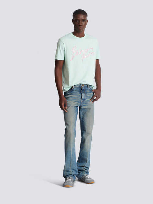 Pantalon droit jambe ajustée en denim vintage