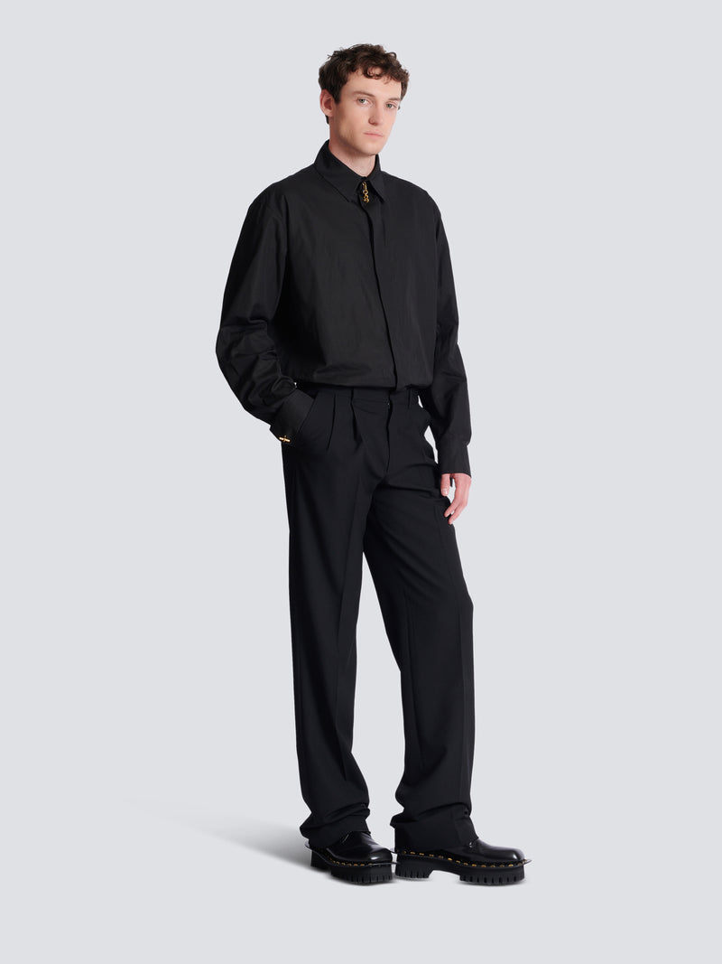 Wool straight-leg trousers