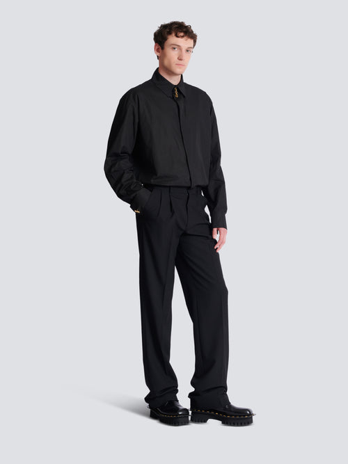 Pantalon droit en laine