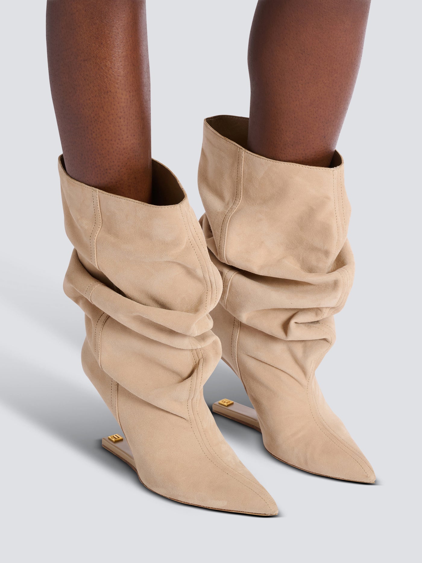 Bottines No Wedge en cuir suédé