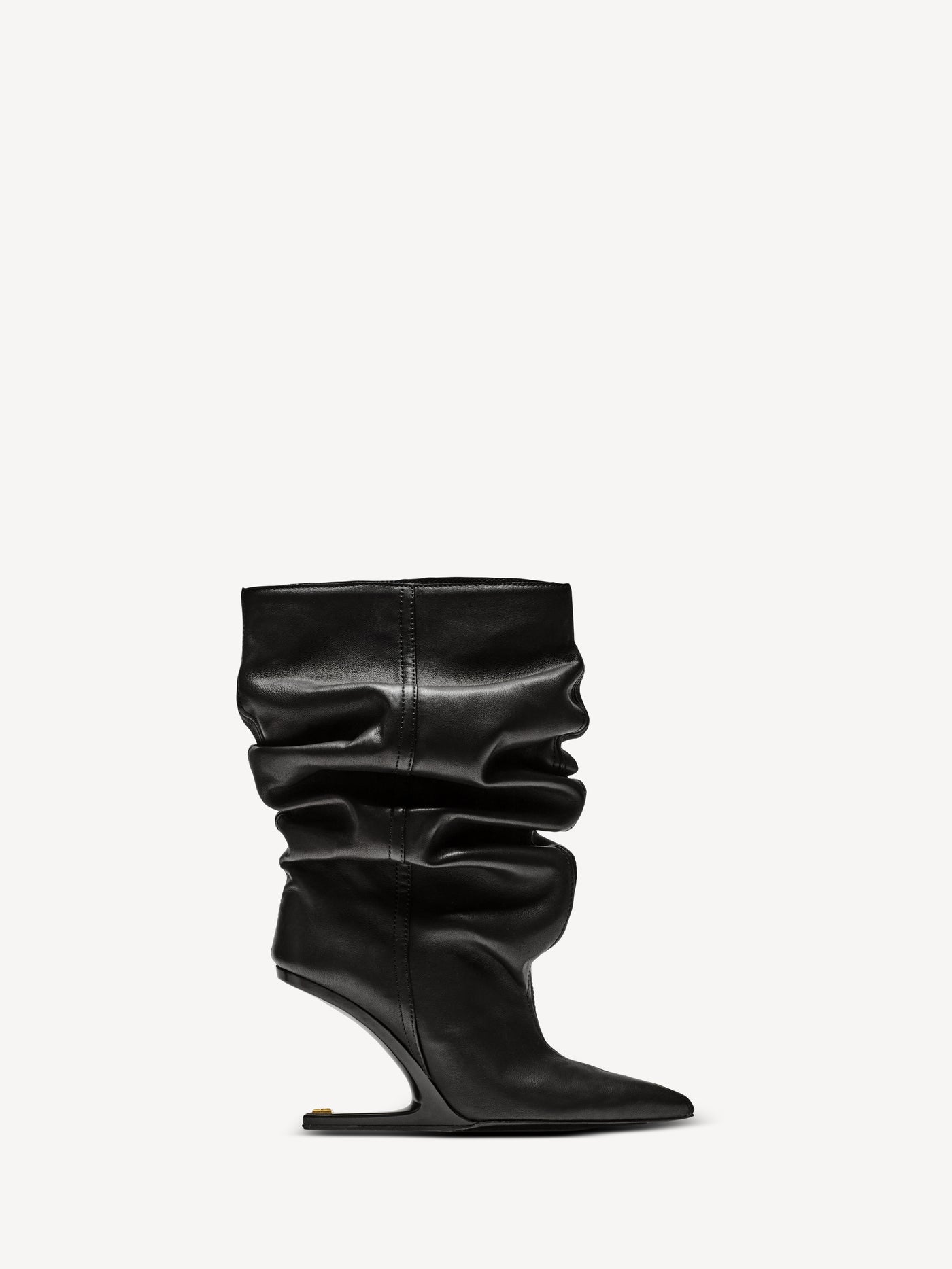 No Wedge smooth leather ankle boots