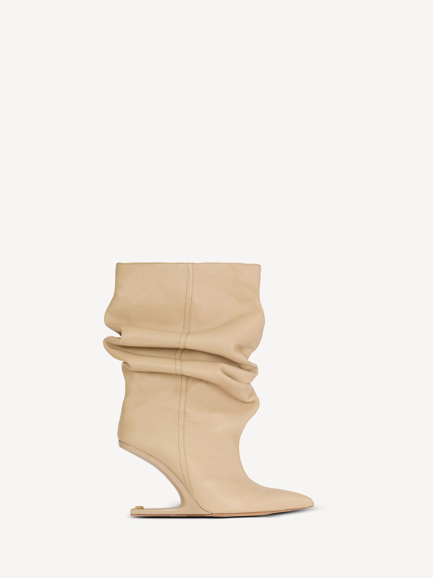No Wedge smooth leather ankle boots