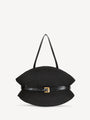 Sac Shuffle Medium en raphia et cuir de veau
