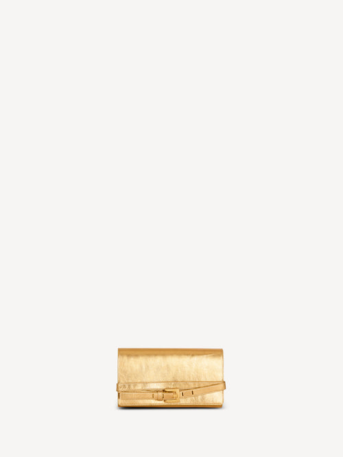 Shuffle wallet in lamé leather