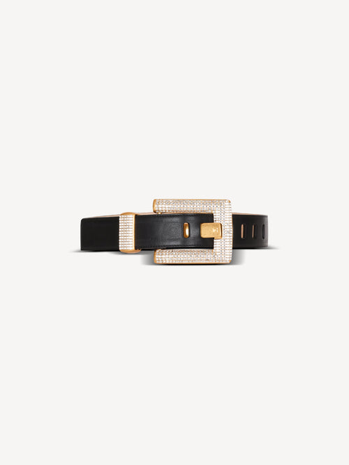 Anthem calfskin and crystal belt