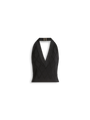 Quilted knit halterneck top