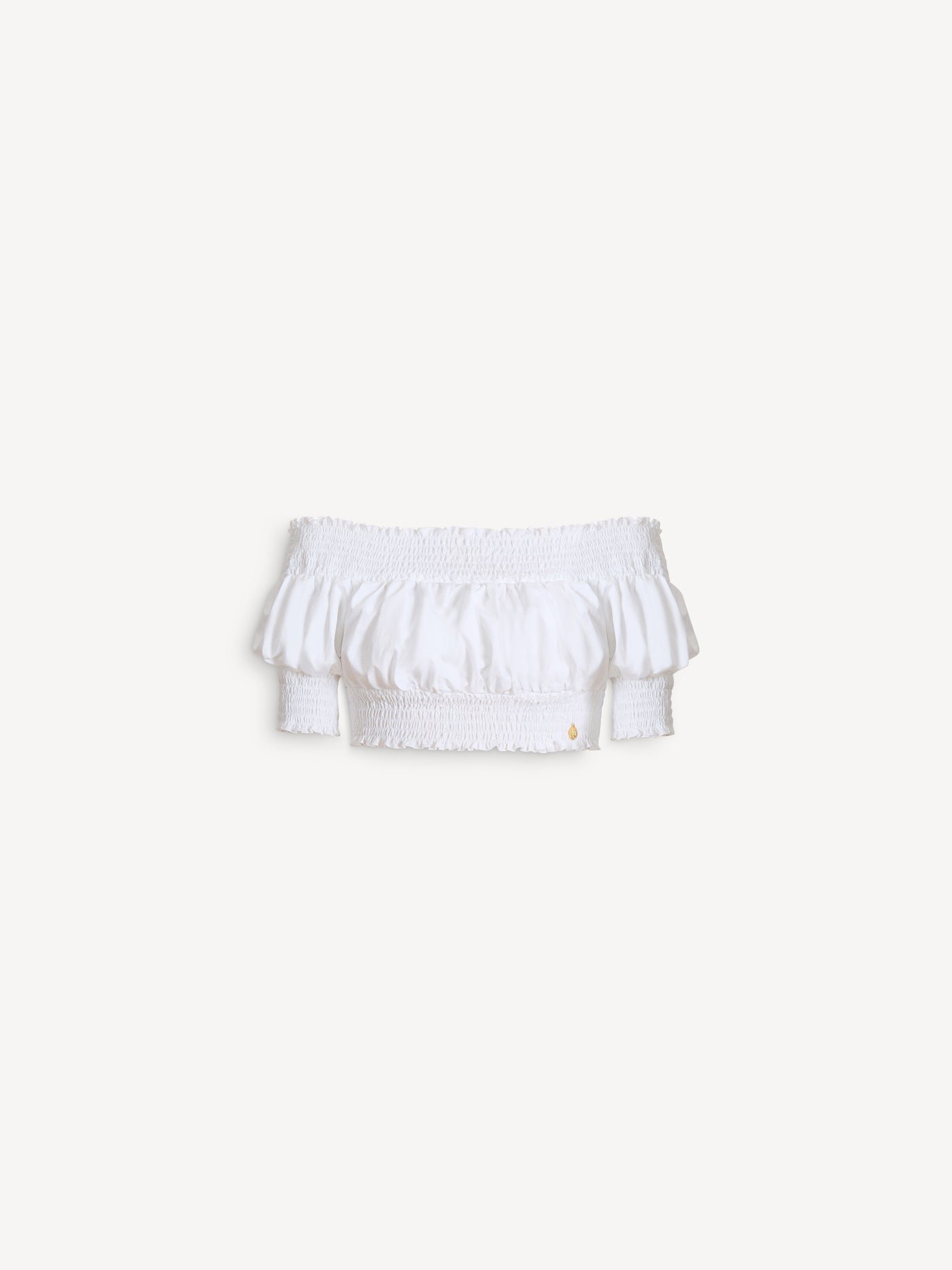 Poplin off-the-shoulder top