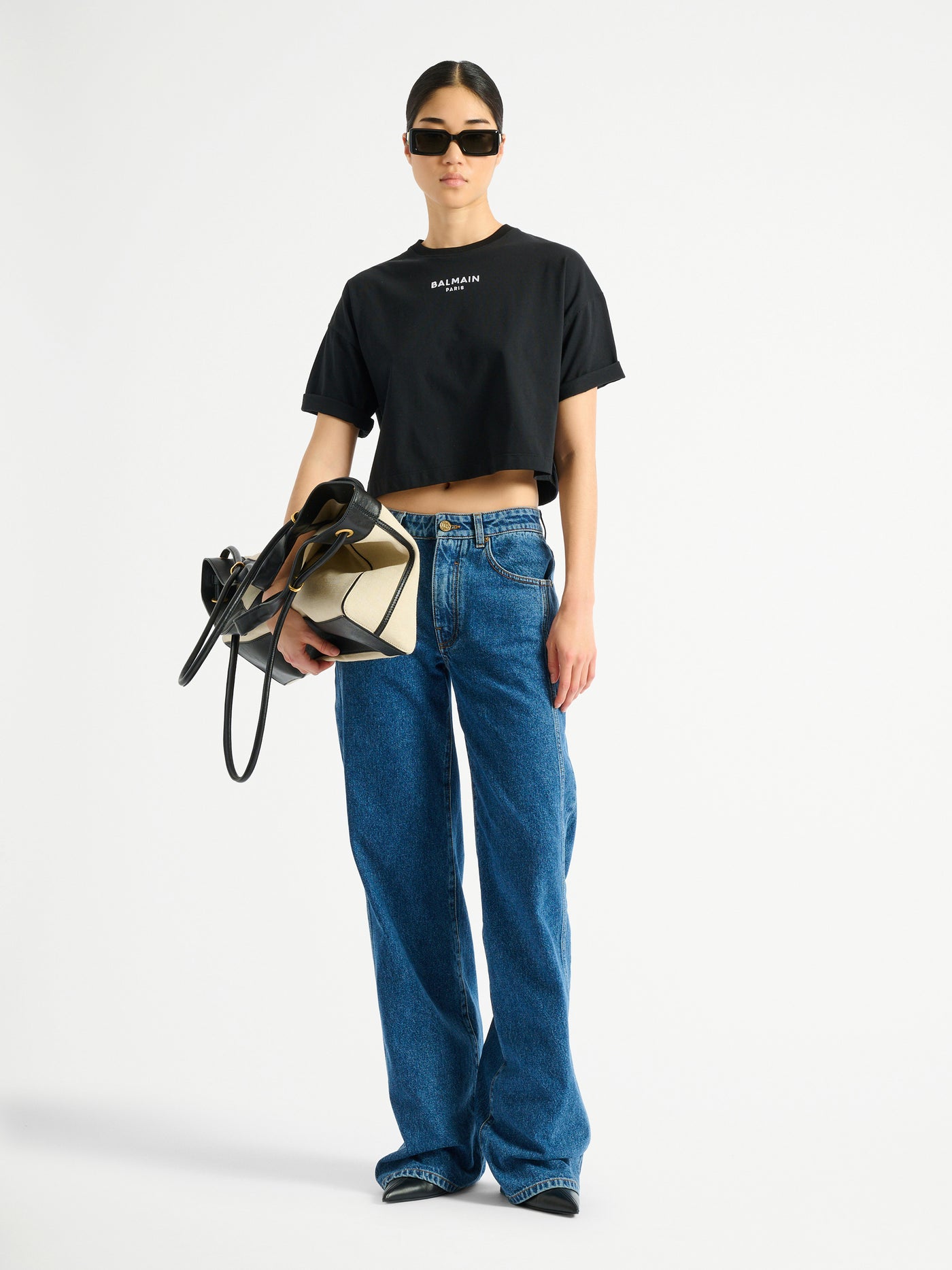Besticktes Balmain Paris T-Shirt
