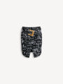Belted fringed tweed skirt