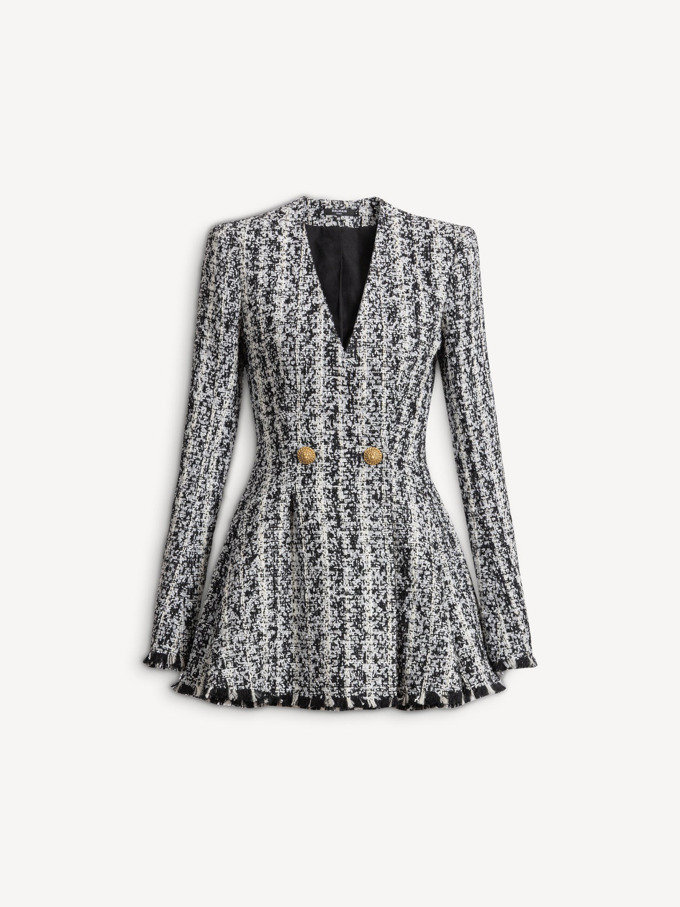 Zweifarbiges Tweedkleid