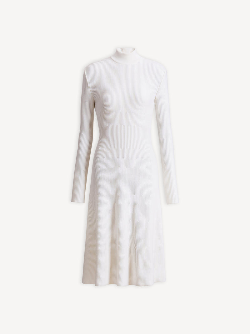 Robe longue en maille côtelée