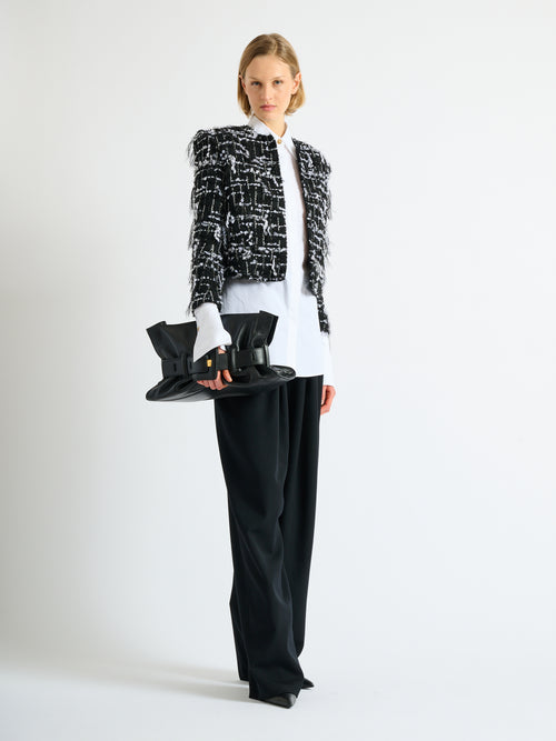 Chaqueta Spencer de tweed con flecos