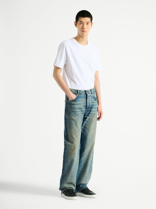 Jean loose en denim délavé Vintage blue