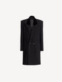 Manteau long en laine et velours
