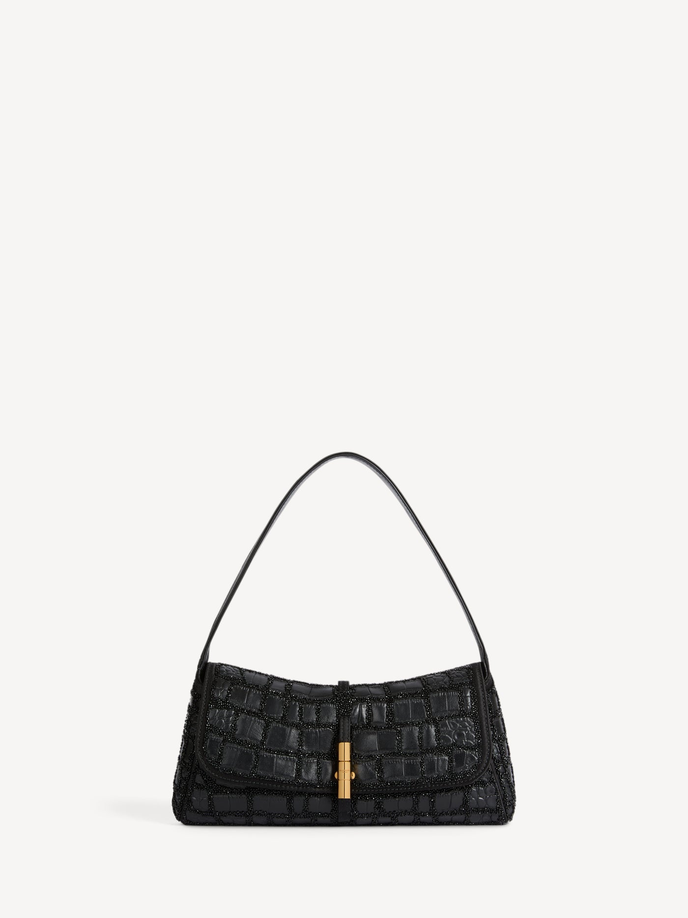 Tasche BALMAIN METROPOLIS aus Leder in Krokodiloptik mit Stickerei