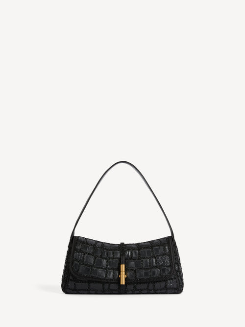 Tasche BALMAIN METROPOLIS aus Leder in Krokodiloptik mit Stickerei