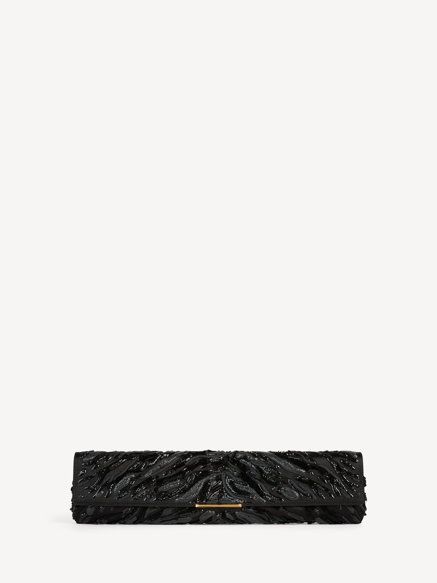 LONG CLUTCH bag in embroidered satin