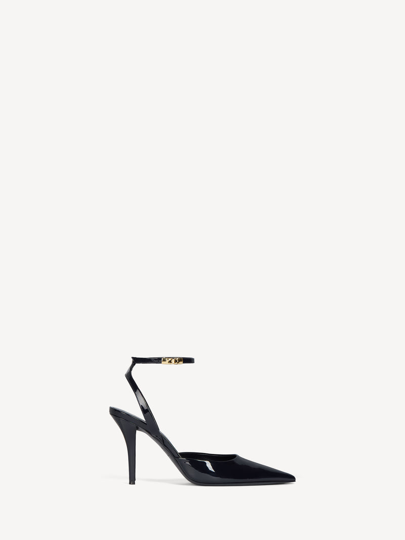 Patent leather strappy pumps