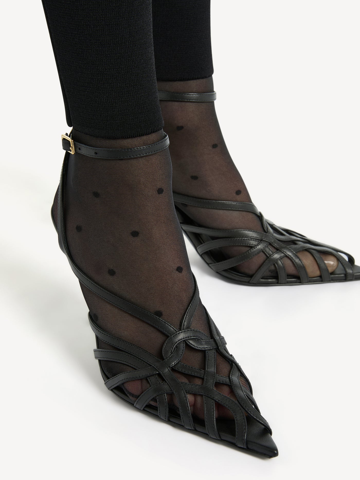 Sandali Cage in pelle liscia