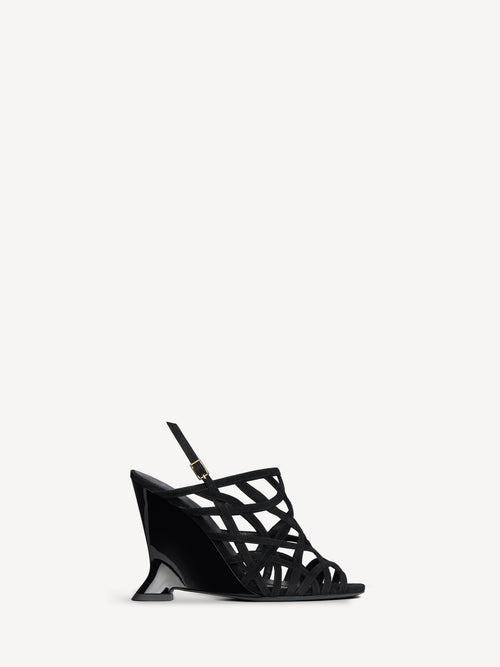 Sandalen Wedge Cage aus Wildleder