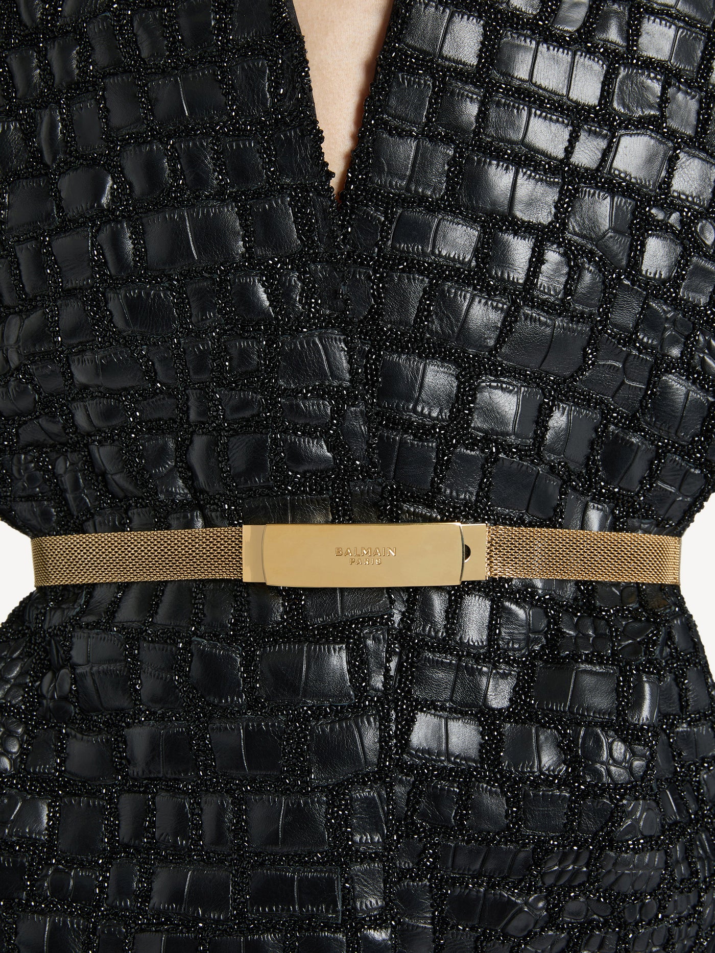 Ceinture Balmain en laiton tressé
