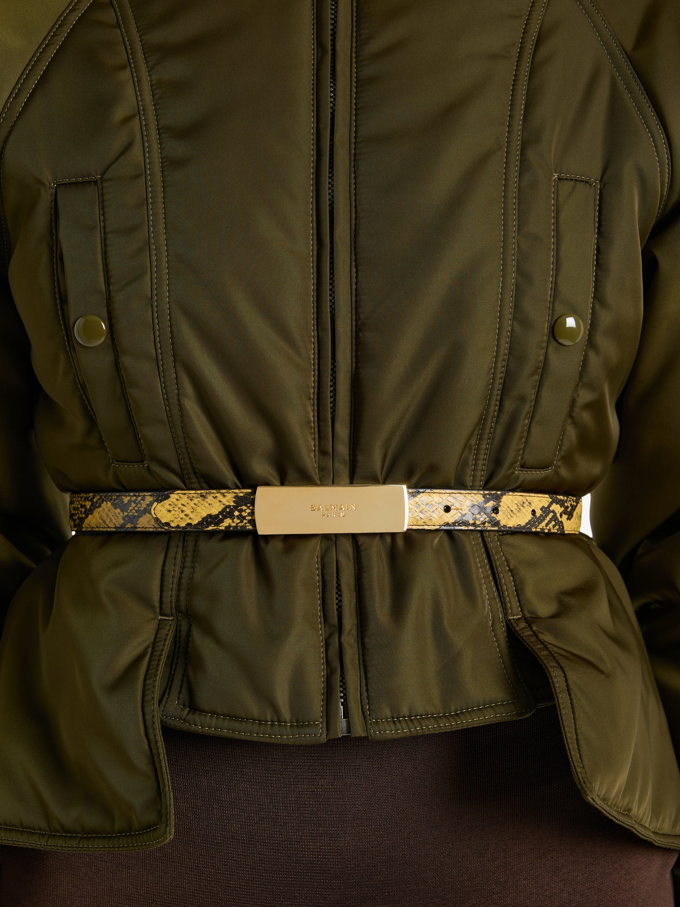 Cintura Balmain in pelle effetto pitone