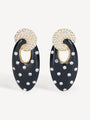 Lacquered brass Organic earrings with crystals
