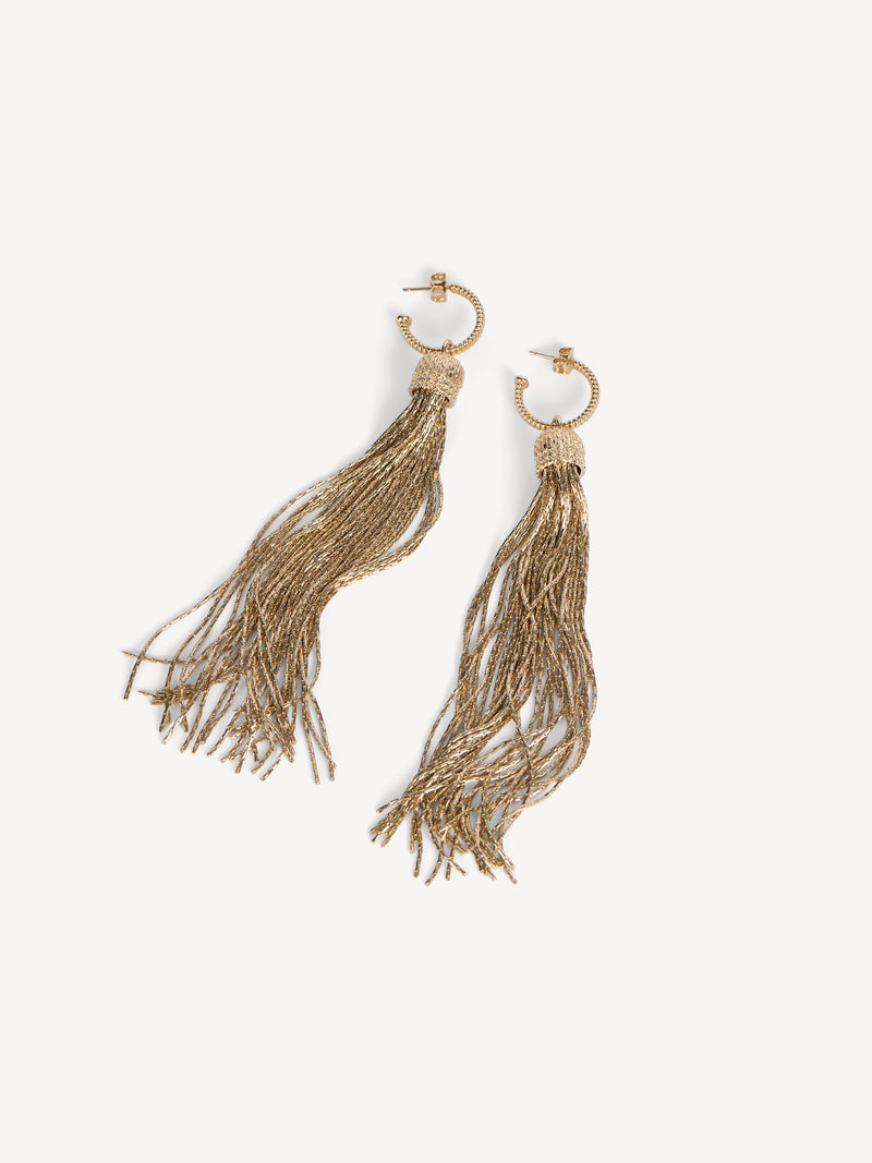 Brass tassel earrings