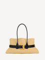 Borsa Anthem grande all’uncinetto e in pelle liscia