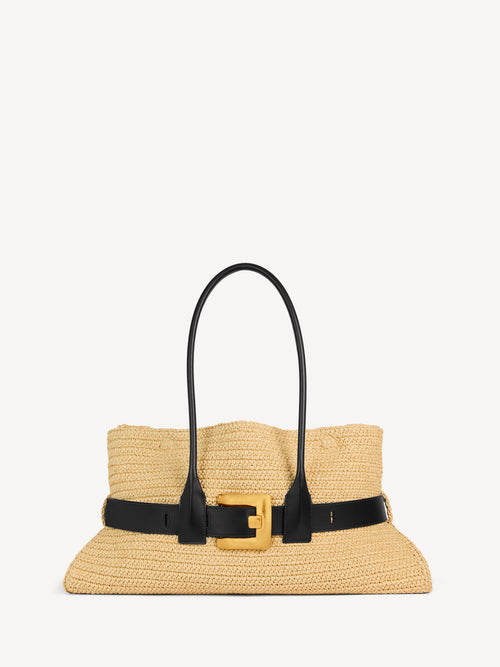 Borsa Anthem grande all’uncinetto e in pelle liscia