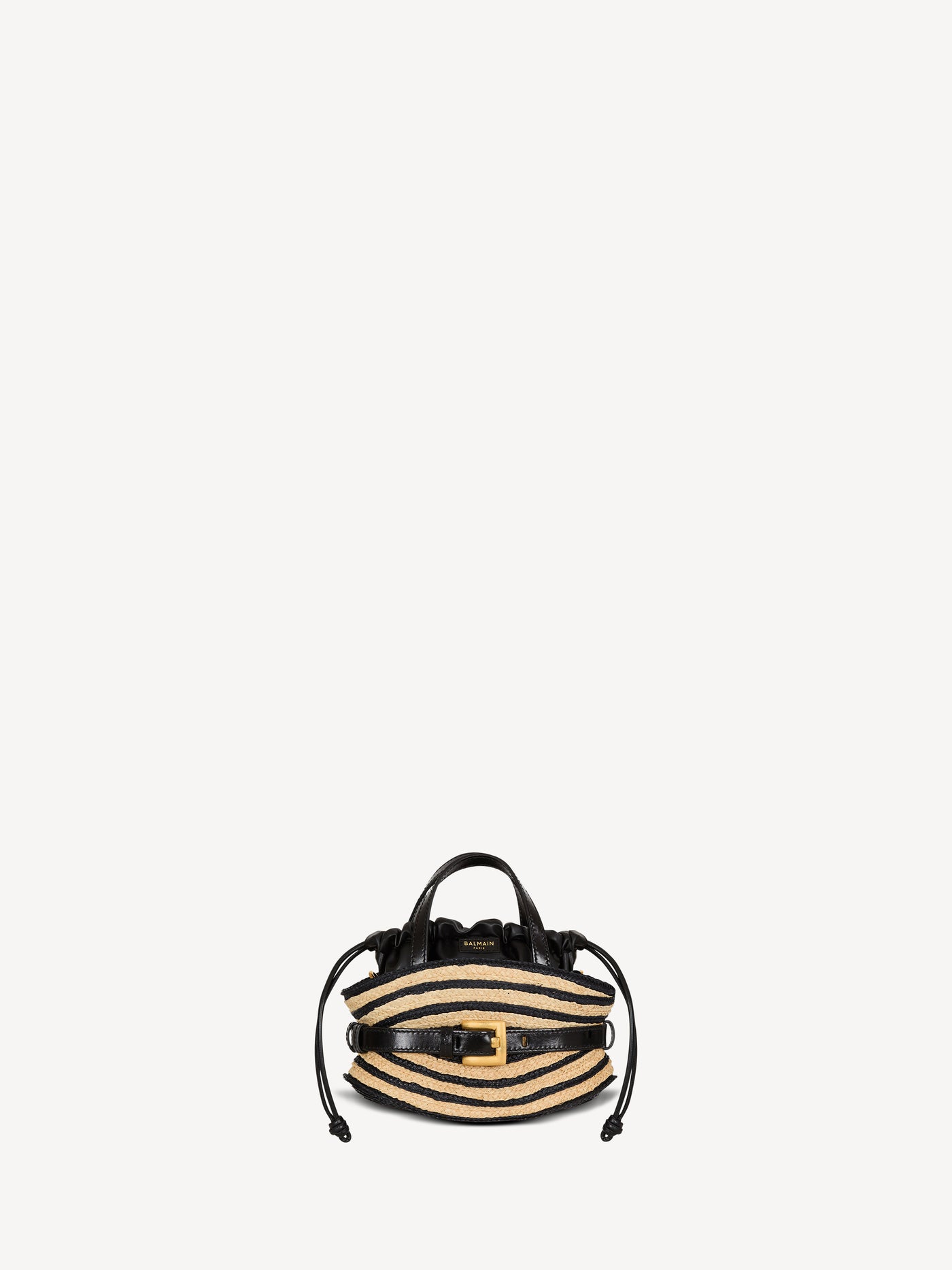 Shuffle Mini-Tasche aus Bast und Glattleder