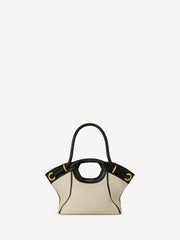 Small Tote in smooth leather and canvas