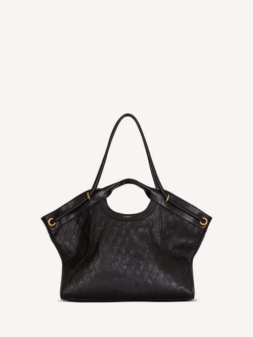 Großer Shopper aus gestepptem Leder
