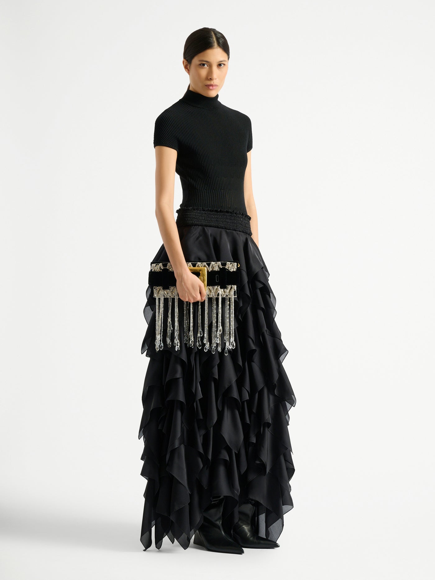 Anthem Clutch aus besticktem Samt