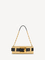 Anthem clutch bag in smooth leather and crochet