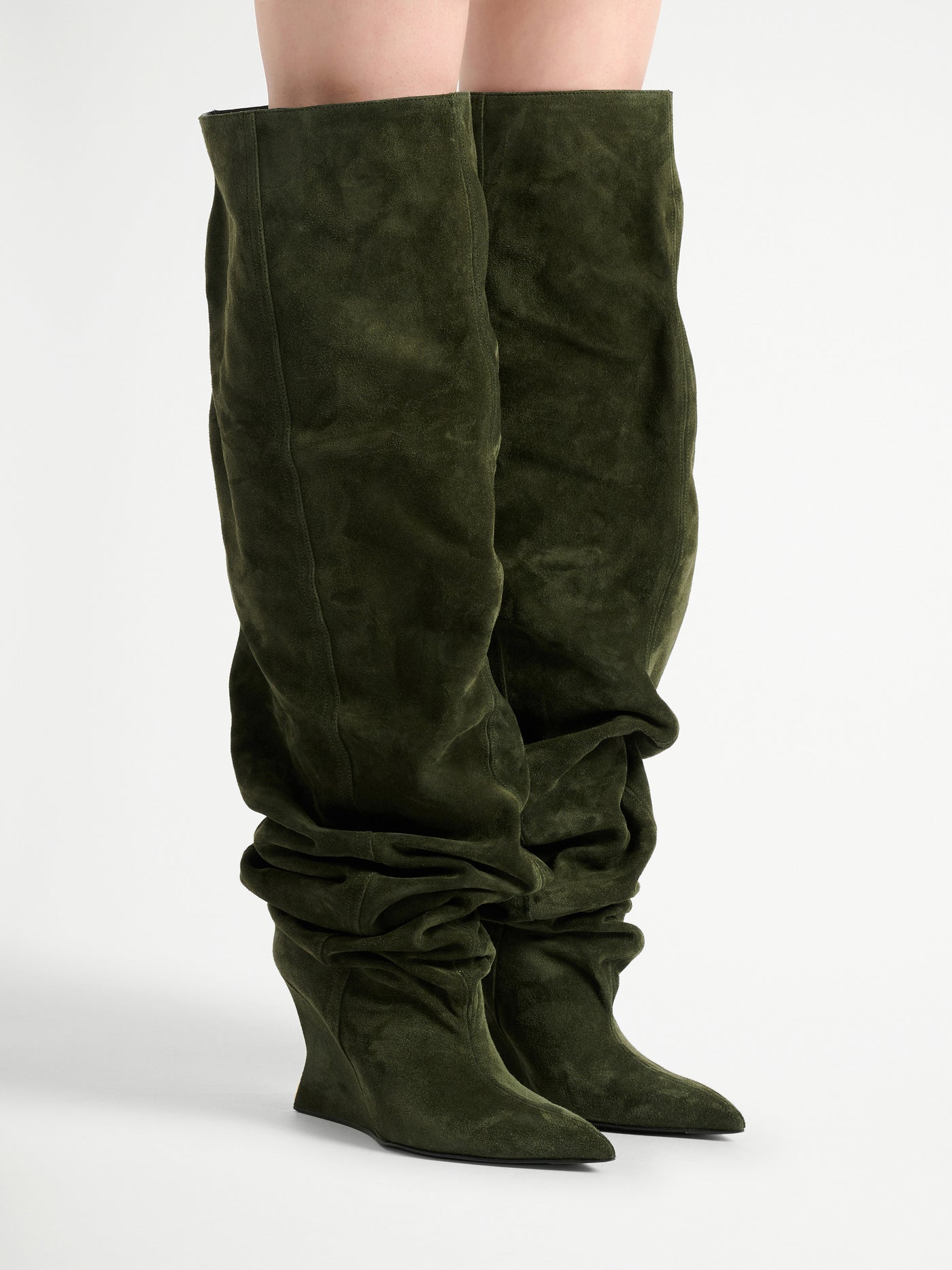 Wedge Overknee-Stiefel aus Wildleder