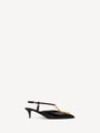 Slingback Sync con tacco in pelle verniciata con catena