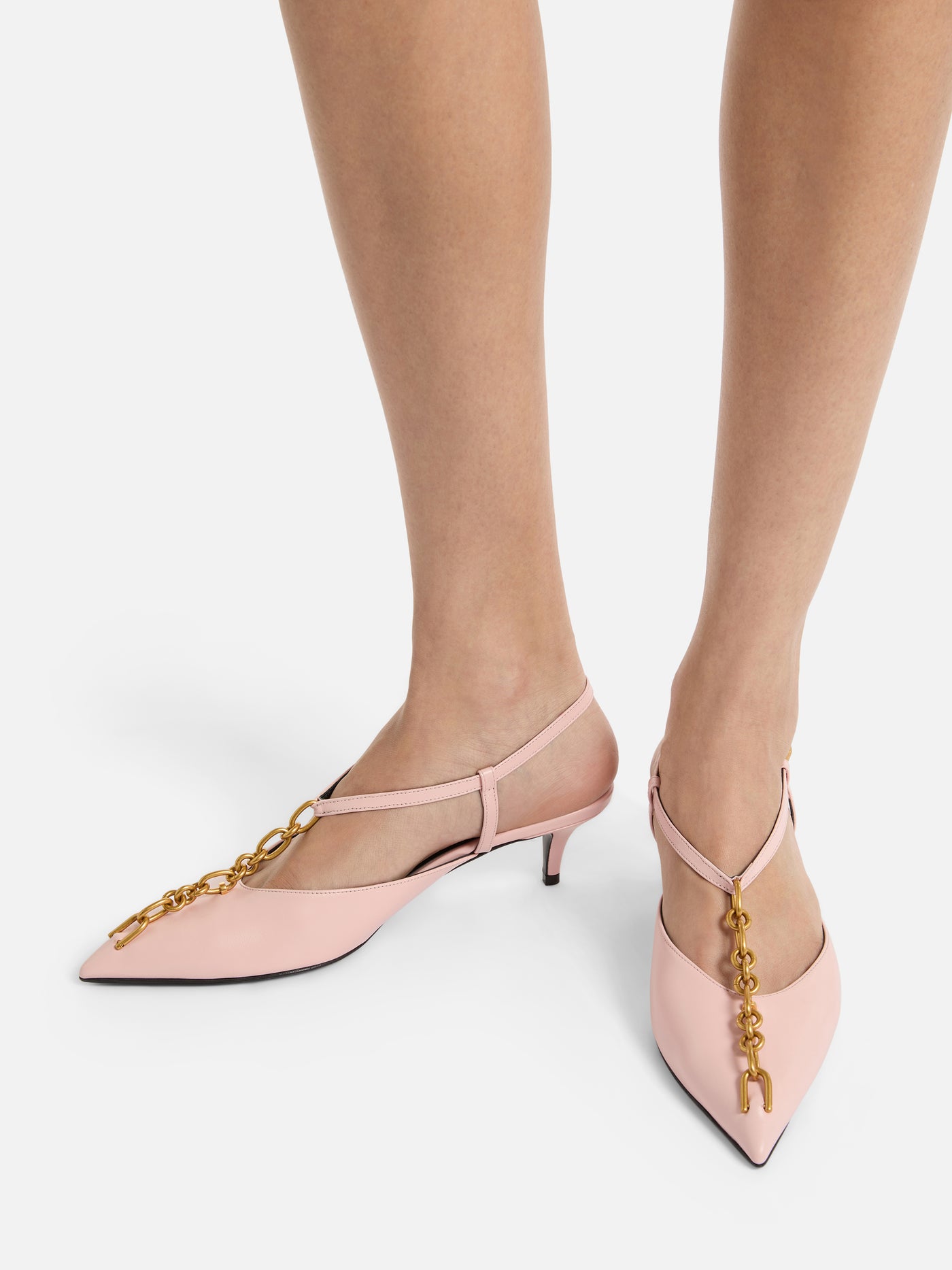 Slingbacks Sync à talons en cuir avec chaîne