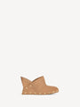 Zuecos Wedge de madera y ante